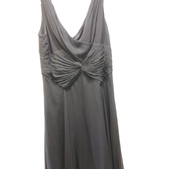 Adrianna Papell Silk Chiffon Dress Black Sleeveless V Size 16 - Picture 4 of 5